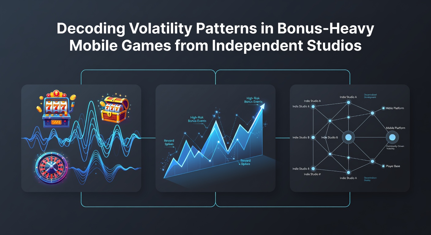 Mobile game interface showing bonus features and volatility indicators in an independent studio title