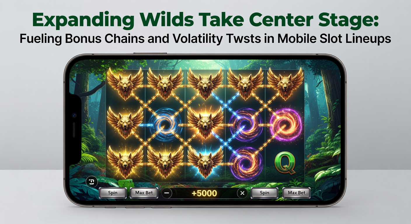 Animated expanding wild symbol covering an entire reel in a vibrant mobile slot game, sparking a chain of bonus wins
