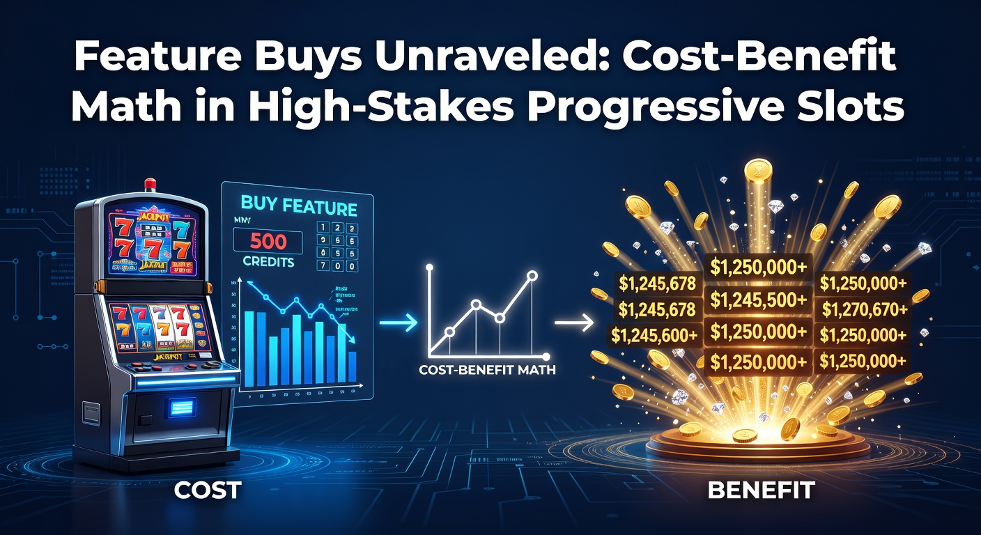 Close-up of a slot interface displaying feature buy buttons with escalating costs tied to progressive jackpot meters climbing toward millions