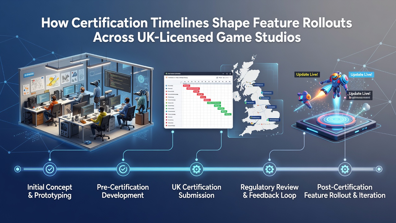 Overview of certification workflows affecting game feature timelines in licensed studios