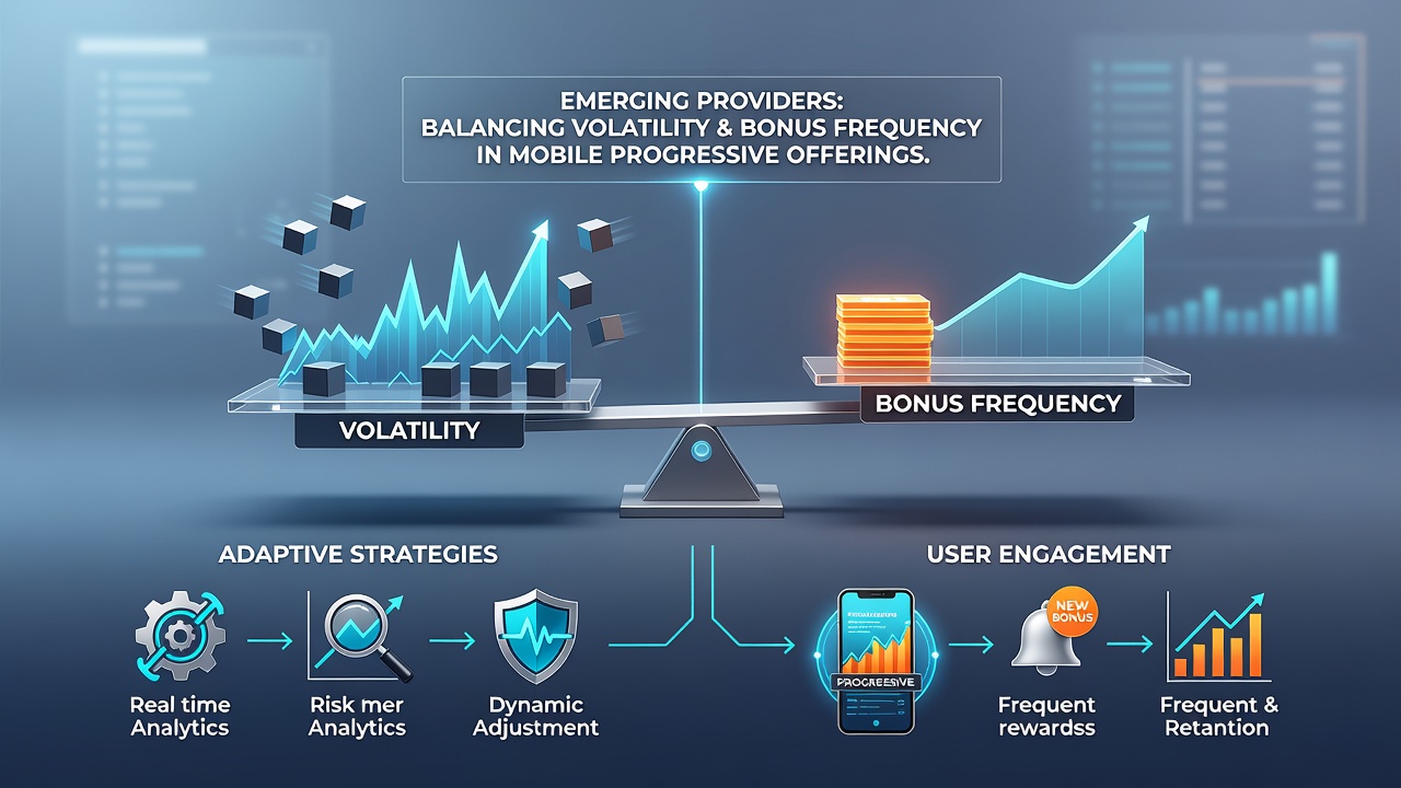 Developer dashboard displaying volatility curves and bonus frequency metrics for mobile progressive slot titles