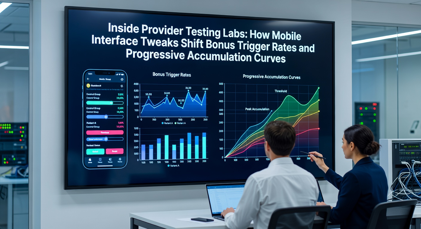 Technicians analyzing mobile slot interface prototypes in a controlled testing environment