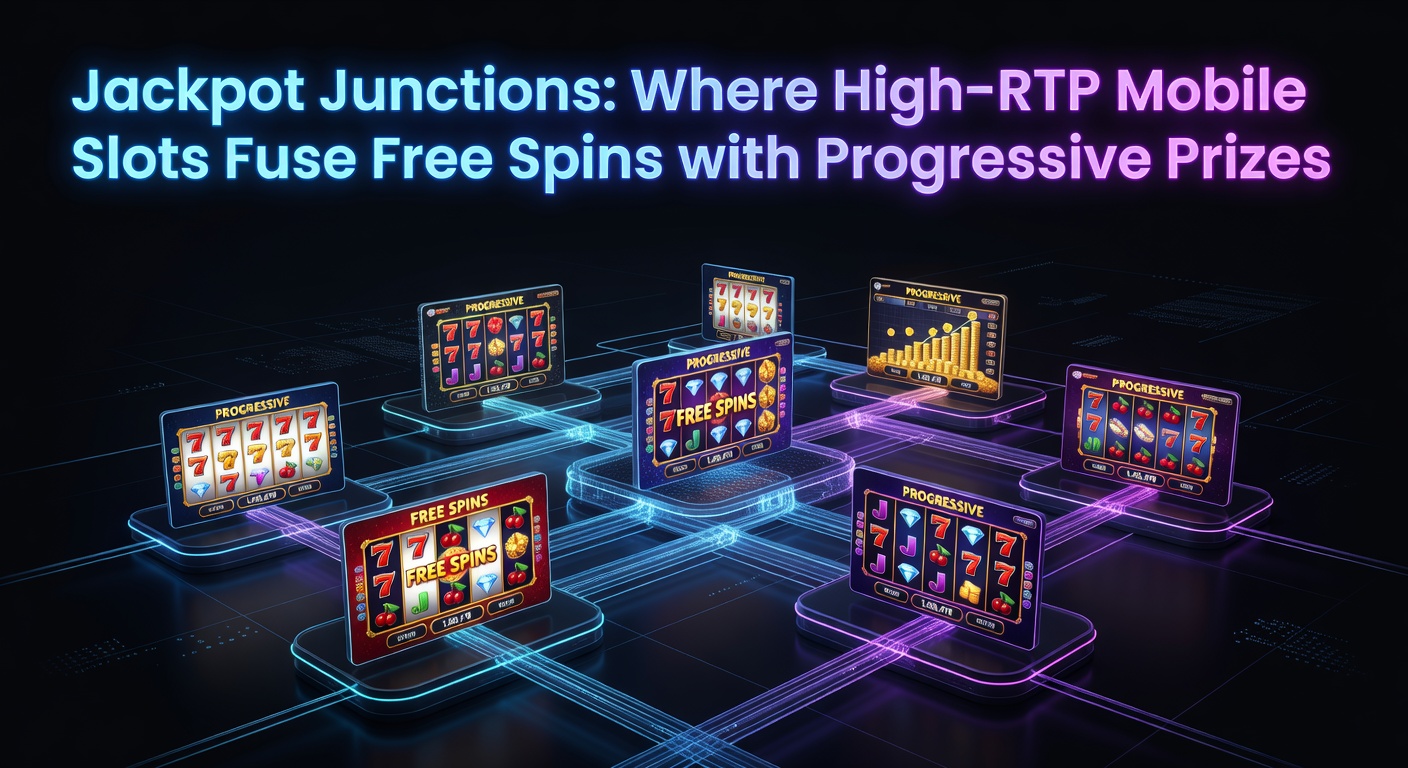 Dynamic mobile slot interface displaying cascading reels, glowing free spin meters, and climbing progressive jackpot tiers under neon lights