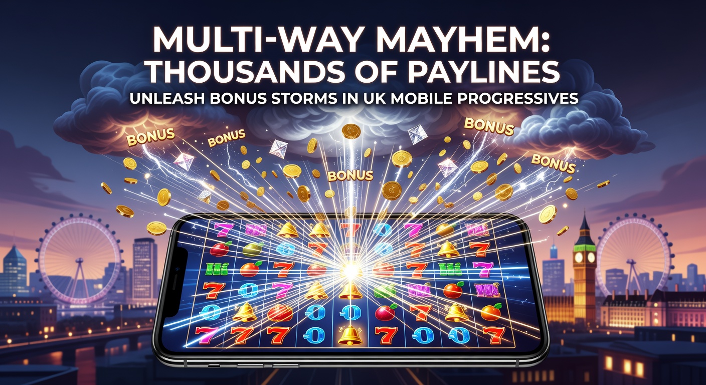 Vibrant mobile slot screen displaying thousands of dynamic paylines exploding into bonus rounds on a progressive jackpot game