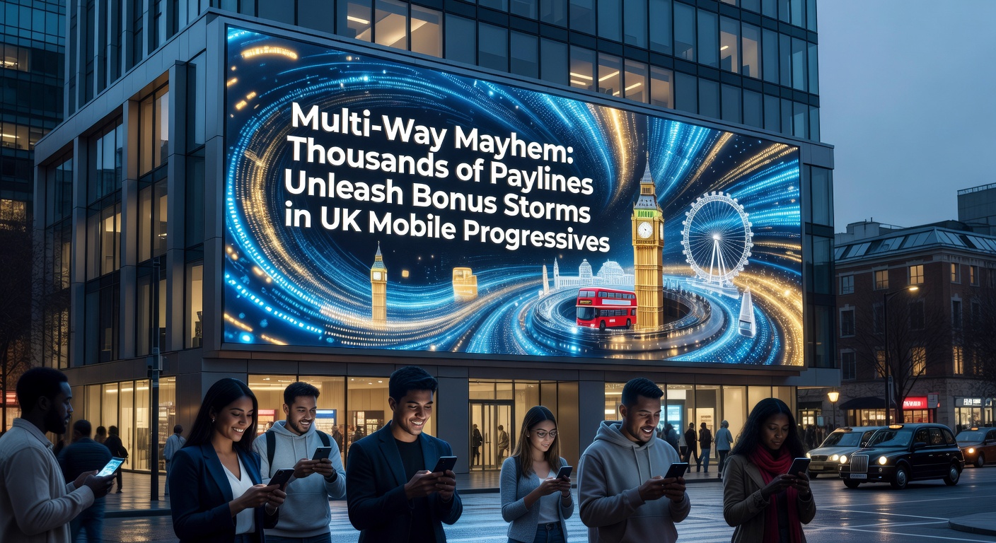 Close-up of a progressive jackpot meter climbing rapidly amid a storm of bonus symbols and payline highlights on a UK mobile casino interface