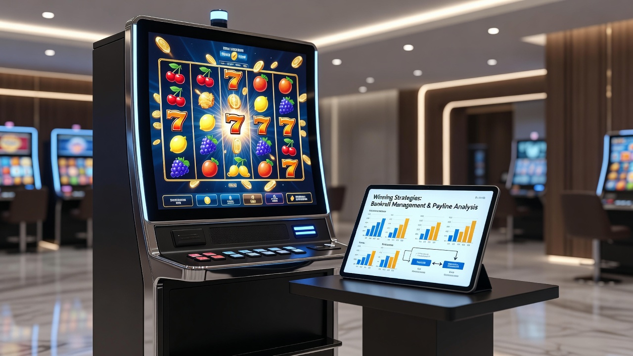 Diverse group of players engaging with slot machines in a modern casino environment